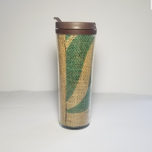 STARBUCKS 2010 INSULATED COFFEE TUMBLER BURLAP - Picture 4 of 8